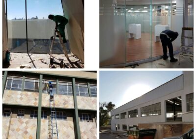four images of construction work